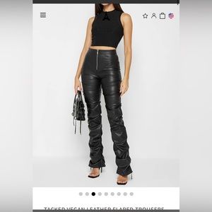 Maniere de Voir leather stacked pants